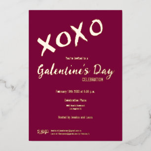 XOXO Valentijnse feestdag van Galentine Folie Feestdagenkaart