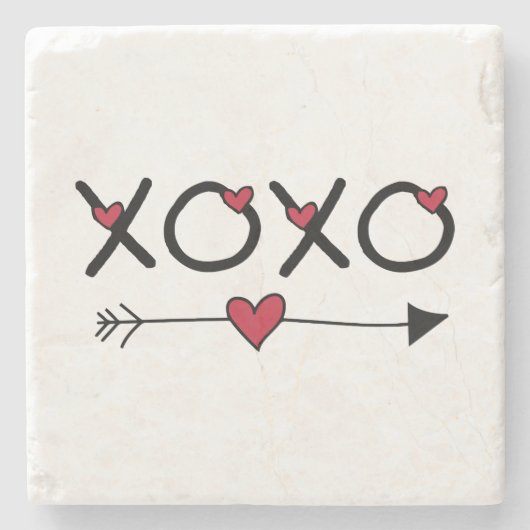 XOXO Valentijnse Stenen Onderzetter (Voorkant)