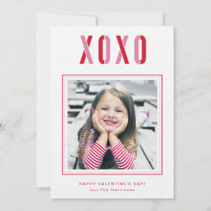 XOXO Valentine's Day Carte photo Personnalisé