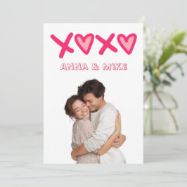 XOXO Valentine's Day Custom Photo Card Feestdagenkaart