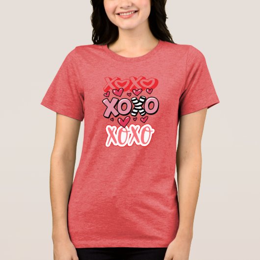XOXO Valentine's Day Design Tri-Blend Shirt (Voorkant)
