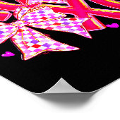 Xoxo Valentines Day Love Funny Coquette Bow Checke Poster (Hoek)