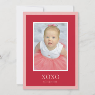 XOXO vetgedrukte Lijst Valentijn's Day Photo Card Feestdagenkaart