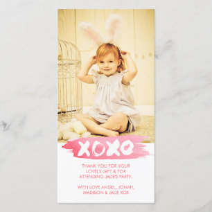 XOXO Watercolor Kusjes Knuffels Dank Je Wel Fotoka Bedankkaart