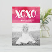 XOXO-Waterverf | Fotokaart Valentijnsdag Feestdagenkaart (Staand voorkant)