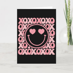 Xoxo Xo Xo Retro Groovy Glimlach Gezicht Valentijn Kaart