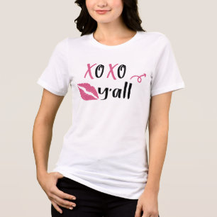 XOXO Y'all Moderne Knuffels en Kusjes Valentijnsda Tri-Blend Shirt