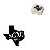 XOXO, Y'all - Texas State Shape Rubberstempel (Gestempeld)