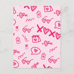 Xoxo zonnebril ring hart roze naadloos patroon feestdagenkaart