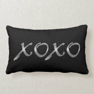 XOXO's in zilver en zwart Kussen