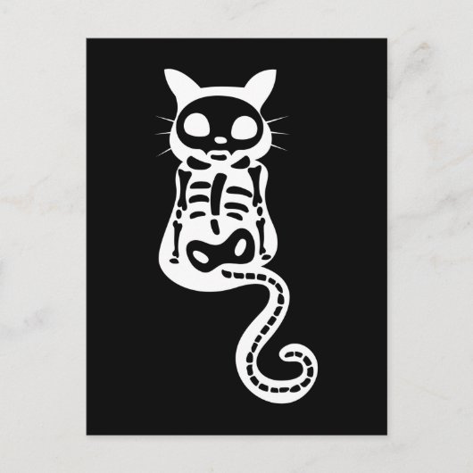 Xray Cat Kitten Skeleton Halloween Briefkaart (Voorkant)