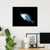 XRAY HOOK FISH BLACK BLUE POSTER (Thuiskantoor)