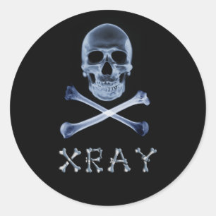 XRAY PIRATE Flag RADIOLOGY JOLLY ROGER Ronde Sticker