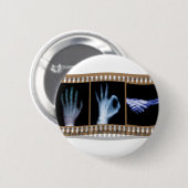 XRAY SIGN TAAL FILM - HAND OK HANDSHAKE RONDE BUTTON 5,7 CM (Voorkant /achterkant)