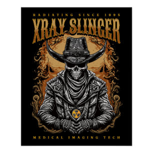 XRay Slinger Skelet Cowboy Perfect Poster