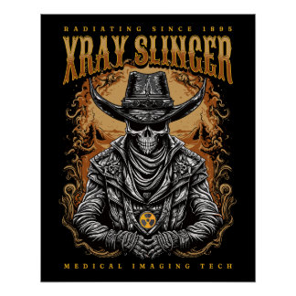 XRay Slinger Skelet Cowboy Perfect Poster
