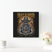 XRay Slinger Skelet Cowboy Vierkante Klok (Huis)