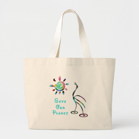 xRed onze planeet Grote Tote Bag (Voorkant)