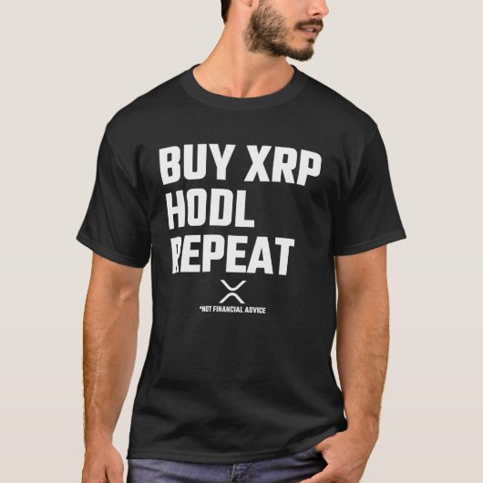 XRP Crypto Cryptocurrency koopt de Herhaling van h T-shirt (Voorkant)