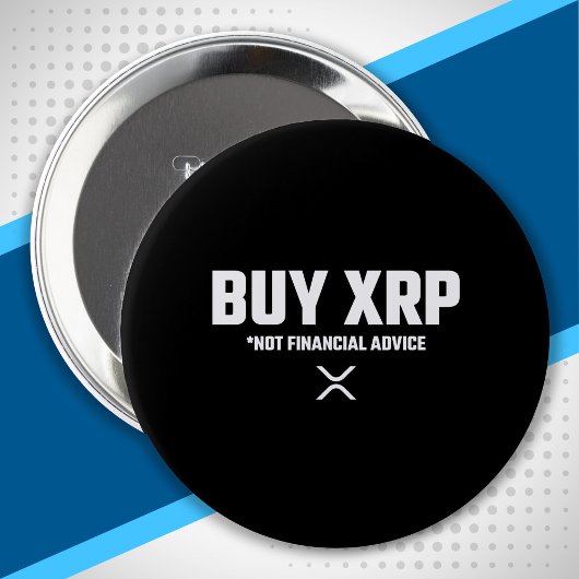 XRP Crypto Meme Not Financial Advice Disclaimer Ronde Button 4,0 Cm