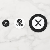 XRP Crypto Valuta Zwart-wit Tafel Confetti (Voorkanten)