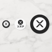 XRP Crypto Valuta Zwart-wit Tafel Confetti (Achterkanten)