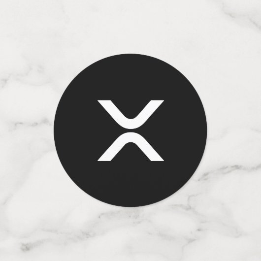 XRP Crypto Valuta Zwart-wit Tafel Confetti (Kleine voorkant)