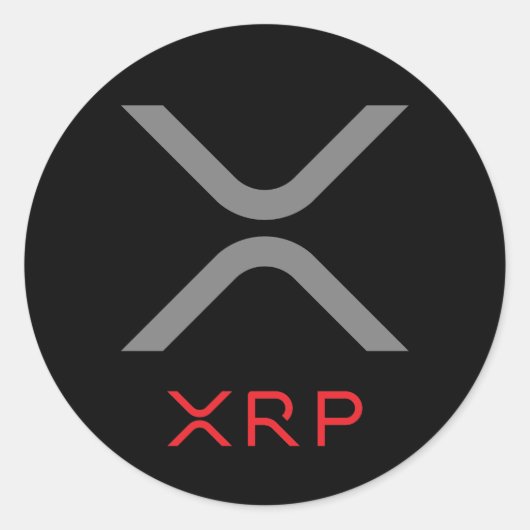 XRP Ripple Grijs & Rood Logo | STICKER (Voorkant)