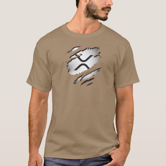 XRP Torn Afbeelding met Logo onthulling onderaan - T-shirt (Voorkant)