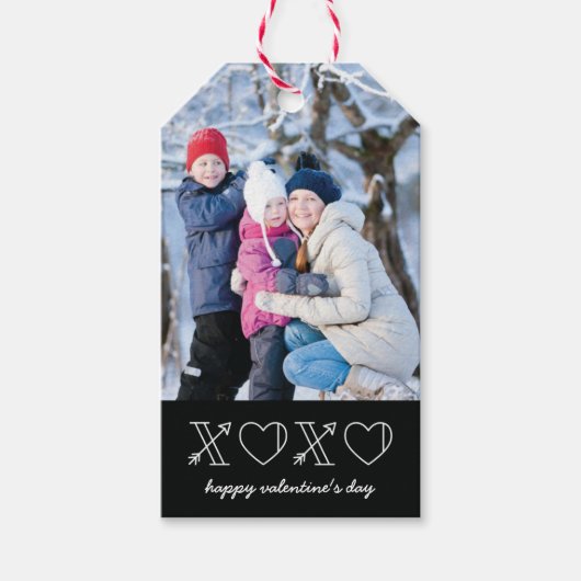 Xs & Os Valentijnsdag Gift Label - zwart Cadeaulabel (Voorkant)