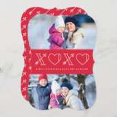 Xs & Os Valentijnsdag Kaart - Roos (Voorkant / Achterkant)