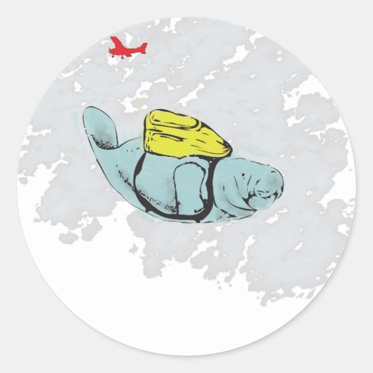 Xtreme Manatee Skydiving Ronde Sticker (Voorkant)