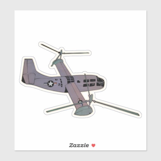 XV-3 Tiltrotor-Vliegtuig Sticker (Vel)