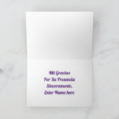 XV Quinceañera Hartelijk dank Kaart (Binnen)