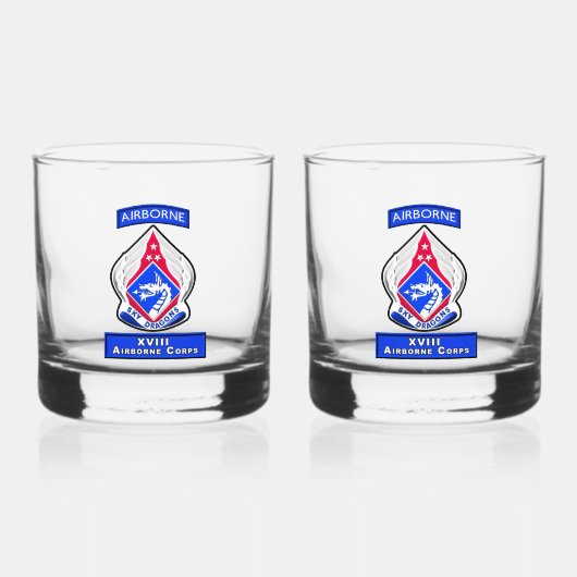 XVIII AIRBORNE CORPS WHISKY GLAS (Voorkant)
