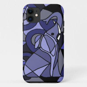 XW - Abstract design met ellefant kunstontwerp iPhone 11 Hoesje