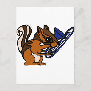 XX- Chipmunk die Trombone Cartoon speelt Briefkaart