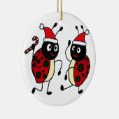 XX- Dansende Ladybugs-kerst Keramisch Ornament (Rechts)