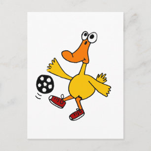 XX- Duck Spelling Soccer Cartoon Briefkaart