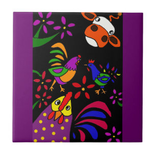 XX- Folk Art Farm Animals Tegeltje