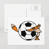XX- Fox achter een Voetbal Art Briefkaart (Voorkant / Achterkant)