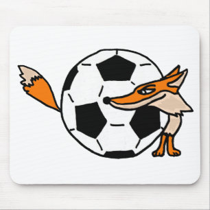 XX- Fox achter een Voetbal Art Muismat