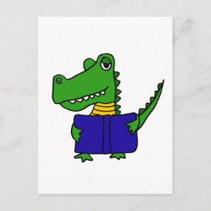 XX- Funny Alligator die een boek leest Briefkaart