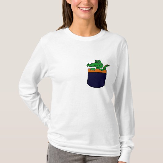 XX- Funny Alligator in een Pocket T-shirt (Voorkant)