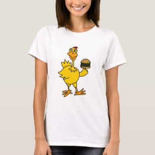 XX- Funny Chicken Eating a Hamburger T-shirt