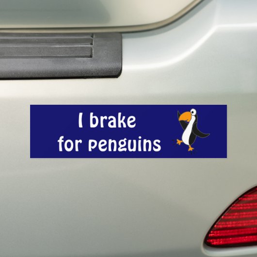 XX- Funny Dansende Penguin Cartoon Bumpersticker (Op auto)