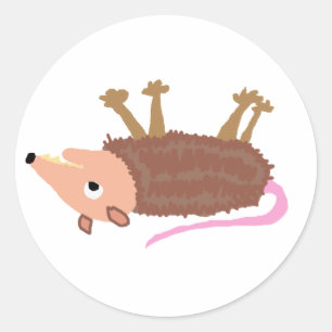 XX- Funny Dead Possum Roadkill-Cartoon Ronde Sticker