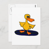 XX- Funny Duck op een Surfboard Briefkaart (Voorkant / Achterkant)