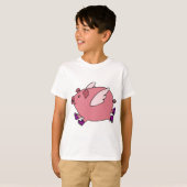 XX- Funny Flying Pig met Sneakers T-shirt (Voorkant volledig)