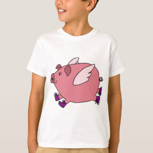 XX- Funny Flying Pig met Sneakers T-shirt